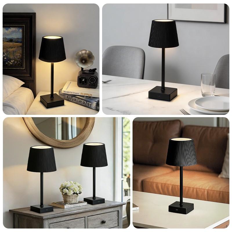 Rechargeable Dimmable Touch Table Lamp, Wireless Ambiance Lamp, Portable Adjustable Light, Ideal for Dining Room/living Room/bedroom/library/pub