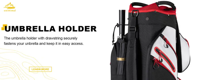 UNIHIMAL Golf Cart Bag, 15 Way Organizer Divider Top and Multiple Pockets, Golf Bag for Men and Women with Comfortable Handles and Rain Cover