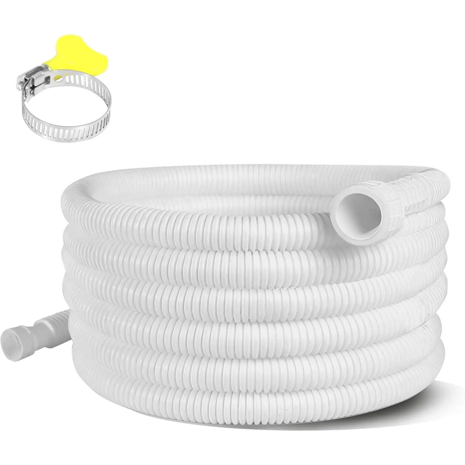 13 Ft Dehumidifier Drain Hose,3/4" FHT Universal for AC and Dehumidifiers Cuttable rubber adapter & clamp included, Leakproof flexible discharge hose, Easy replacement kit