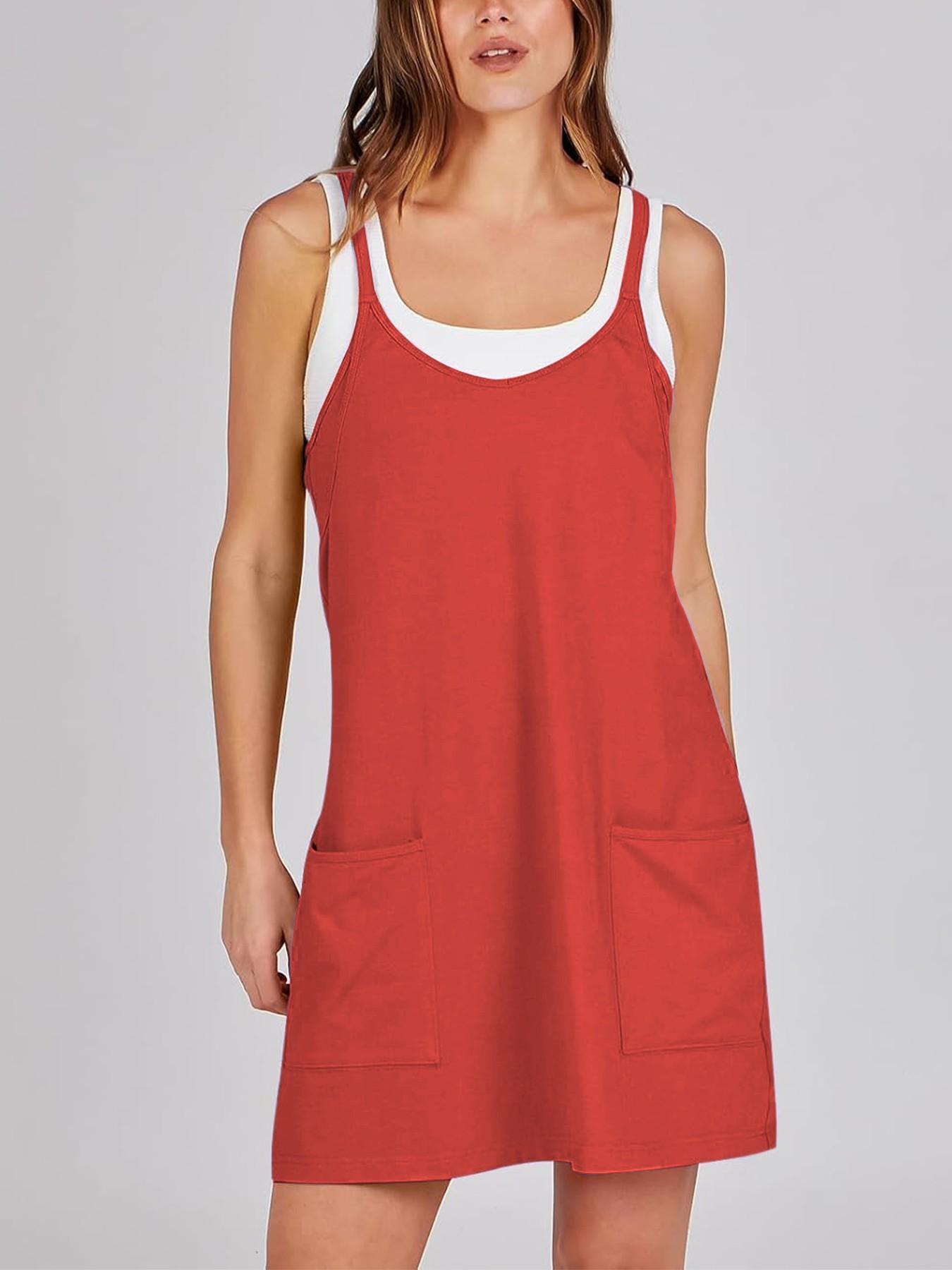 Women's Summer Mini Dress, Casual Athletic Tennis Dress with Shorts, Sleeveless Sporty Design, Perfect for Active Wear & Outdoor Activities