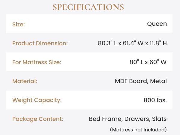 SHA CERLIN Full Size/Queen Bed Frame - Full Platform Design, Rustic Wood & Metal Build, 2 Large Storage Drawers, Noise-Free, No Box Spring Needed, Black/Brown Summervibes Father's Day Gift, Full Size Bed