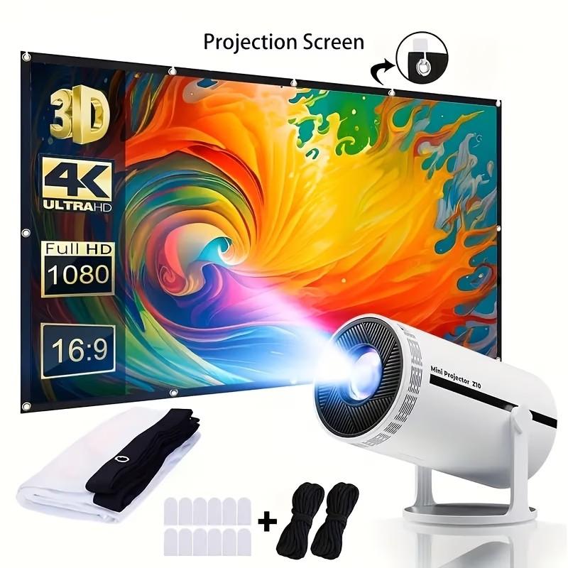 Large Screen Projector Support 1080P Resolution, Portable Pocket Design, Wall-Mounted Option for Home Theater & Presentation