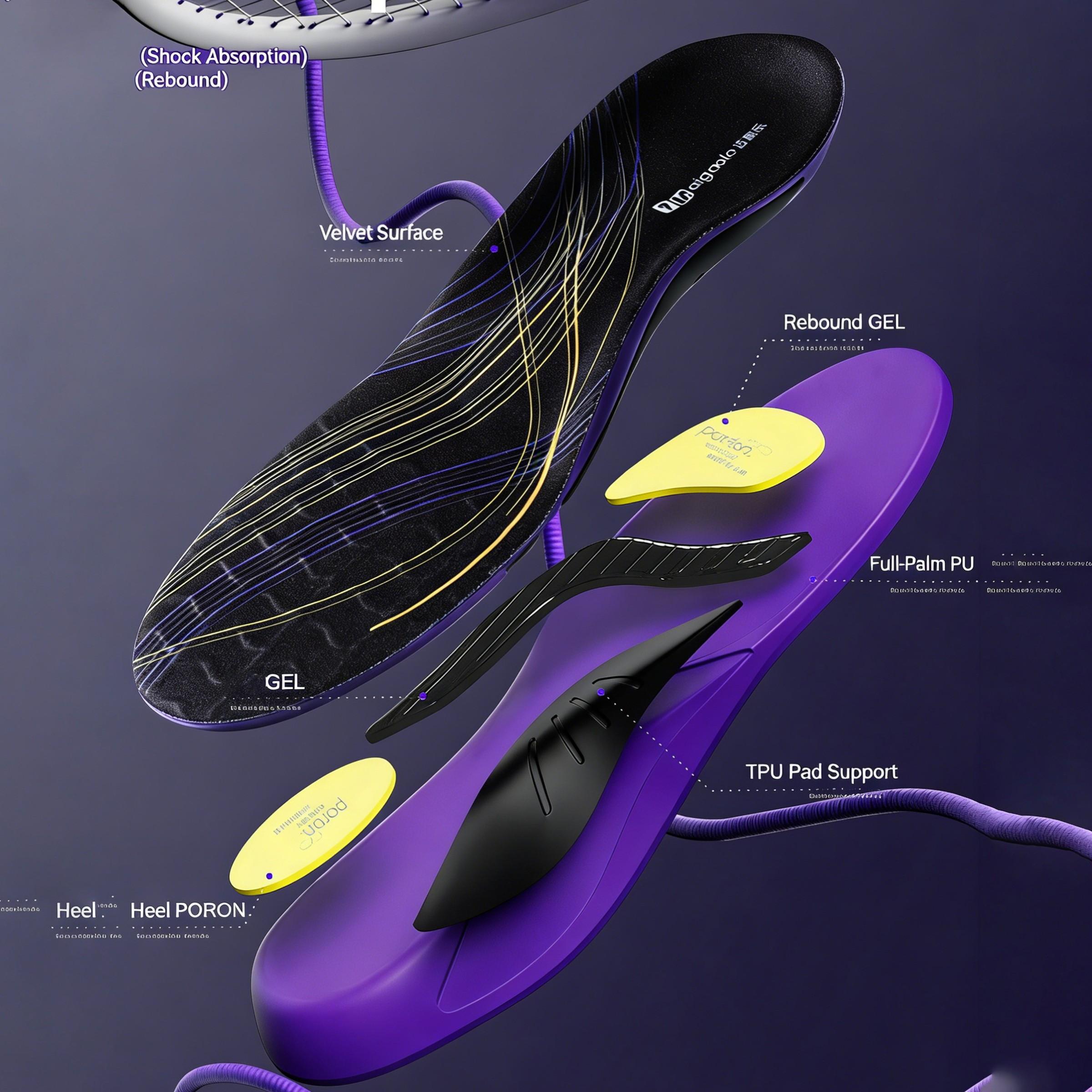 Pain Relief Orthotic Inserts, High Arch Support Insoles for Flat Feet, Work Boots Cushions, Absorbs Impact, Unisex