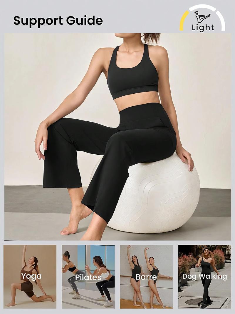 3PCS Pure Color Fleece Yoga Pants, High-Waisted Straight-Leg Jumpsuit Style Minimalist Bottoms Everyday Pants Womenswear Basic