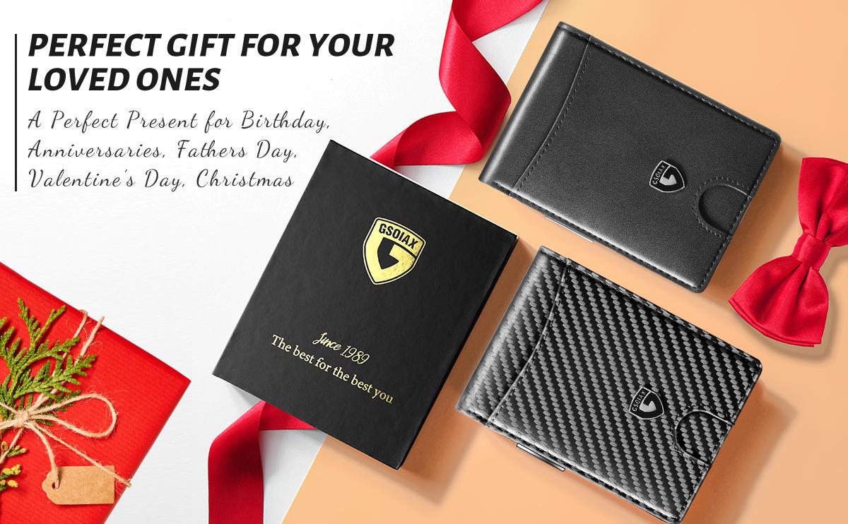 GSOIAX Slim Wallet for Men with Money Clip, Minimalist Leather RFID Blocking Bifold Small Thin Front Pocket Carbon Fiber Men's Wallet,11 Credit Card Slots Holder with Gift Box GSOIAX Slim Wallet for Men with Money Clip, Minimalist Leather RFID Blocking Bifold Small Thin Front Pocket Carbon Fiber Men's Wallet,11 Credit Card Slots Holder with Gift Box