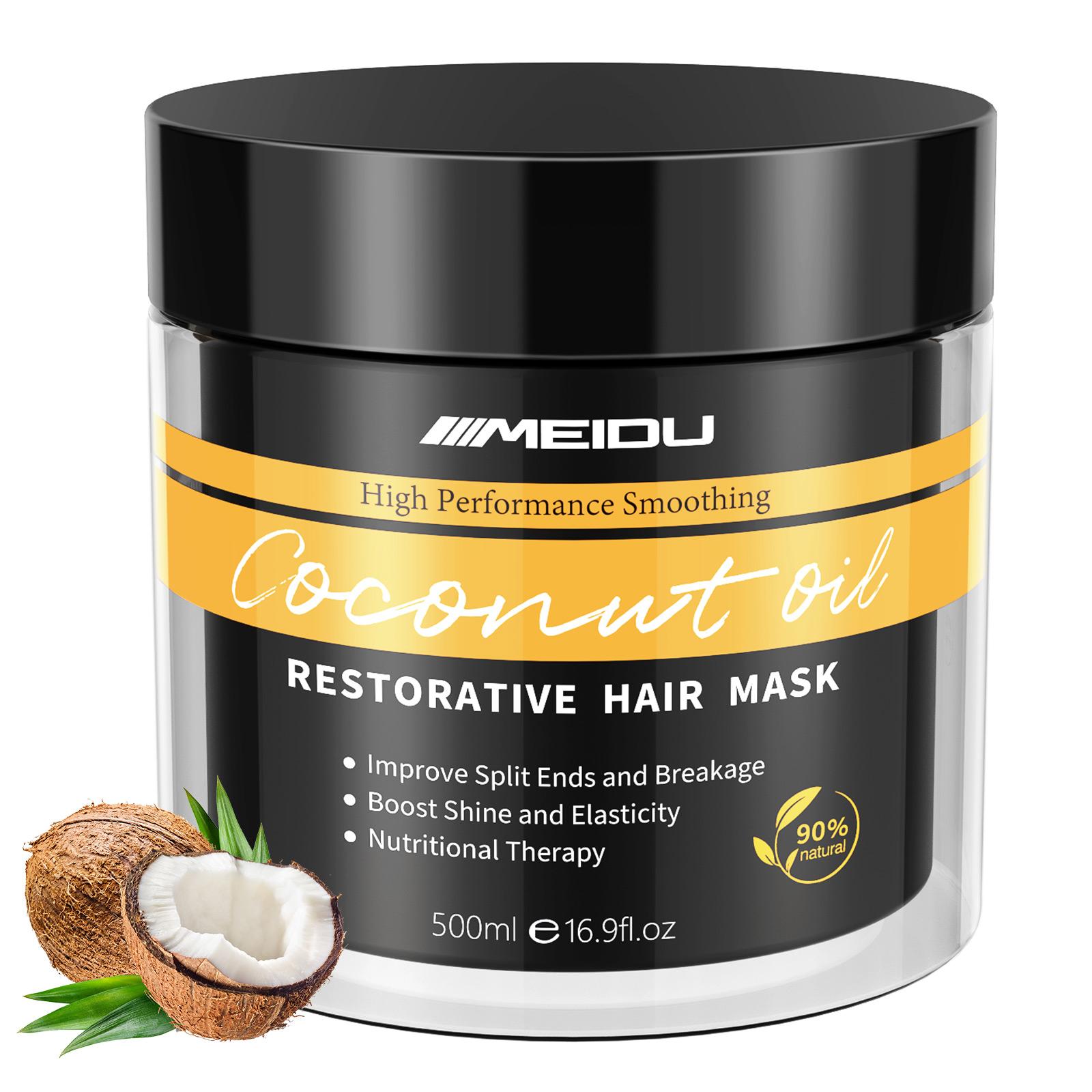 MEIDU Keratin Hair Mask,Collagen Hair Treatment,Ginseng Nourishing Repair,Coconut Oil Deep Conditioning,Smooth Moisturizer Hydrating