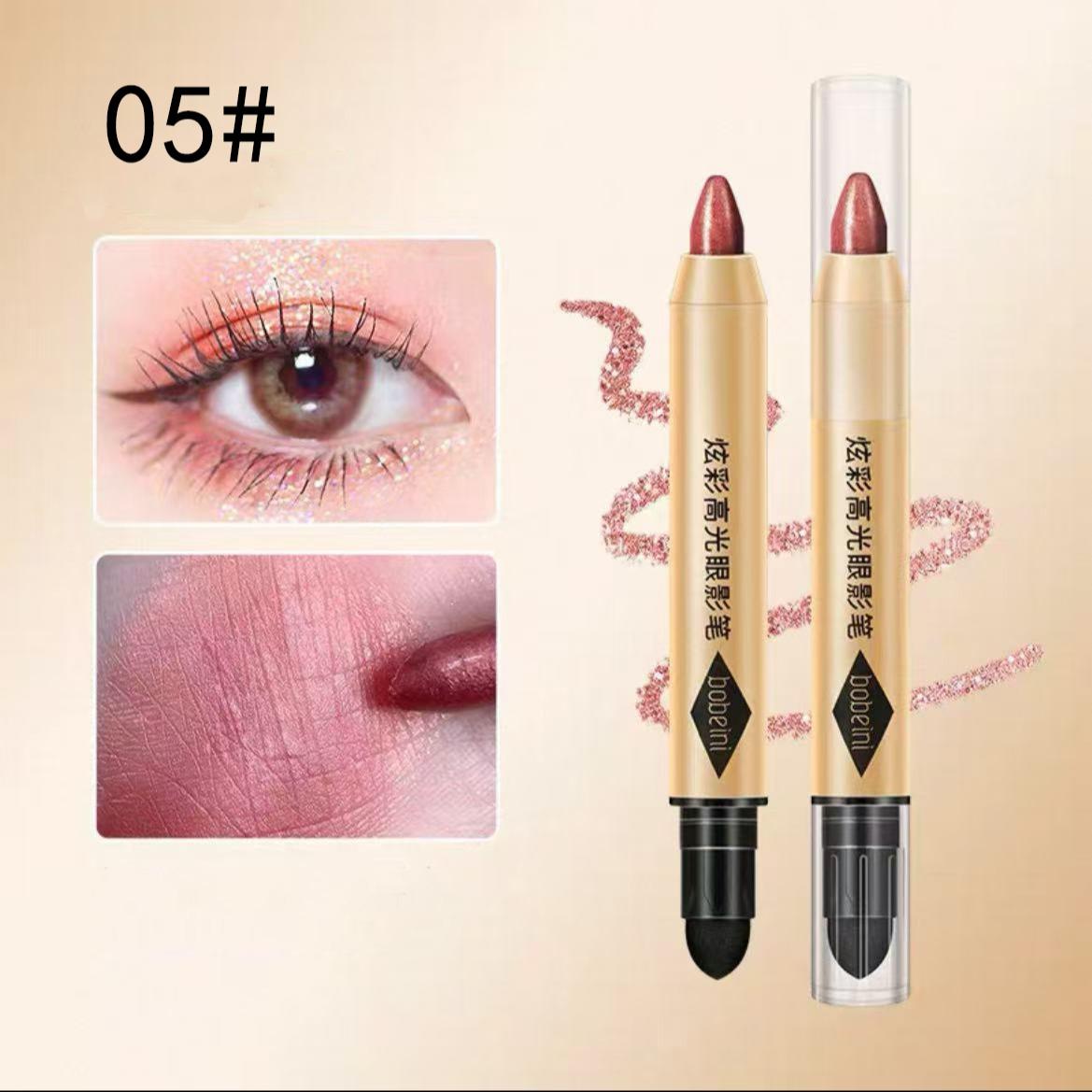 Long-lasting long-lasting shining eyeshadow pen, single-pack waterproof glitter and matte eyeshadow pen, high saturation eyeshadow stick, colorful eye makeup products, beauty supplies