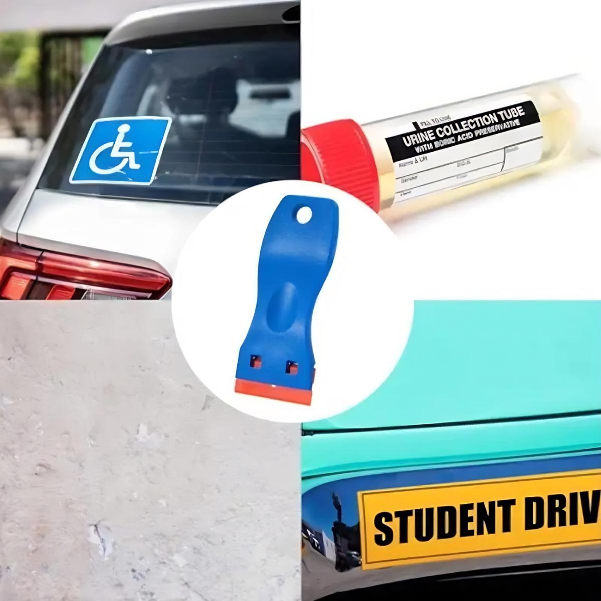 2 Pcs Plastic Razor Blade Scraper and 100 Pcs BladesForwithout Scratches Household Cleaning Tool for KitchenAppliances Stickers Book Paints