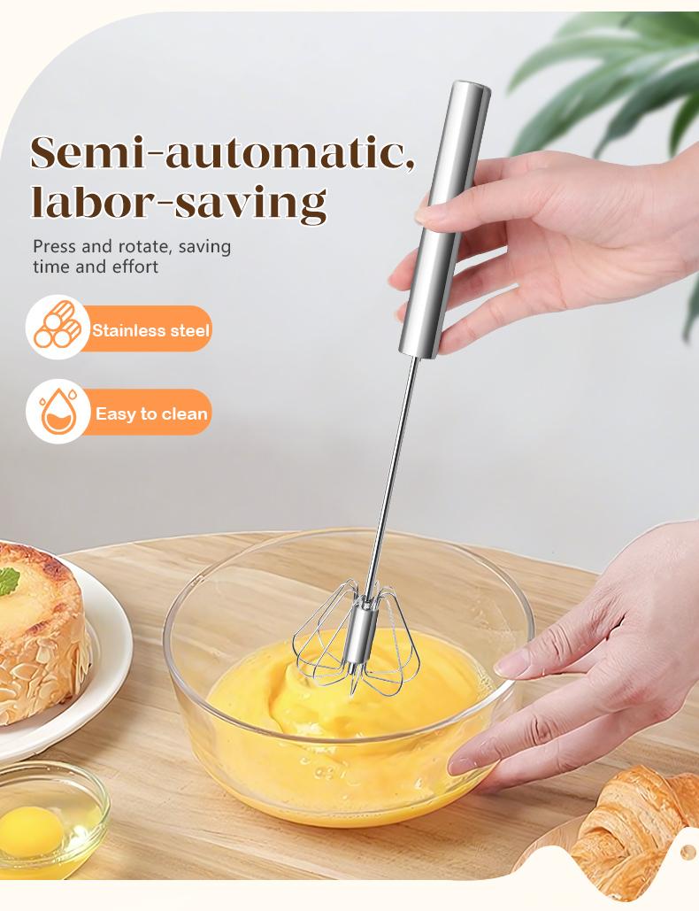Stainless Steel Hand-Push Rotary Whisk A hand mixer stirrer for cooking, perfect for blending, whisking, beating, and stirring tasks. Stainless Steel Hand-Push Rotary Whisk A hand mixer stirrer for cooking, perfect for blending, whisking, beating, and stirring tasks.