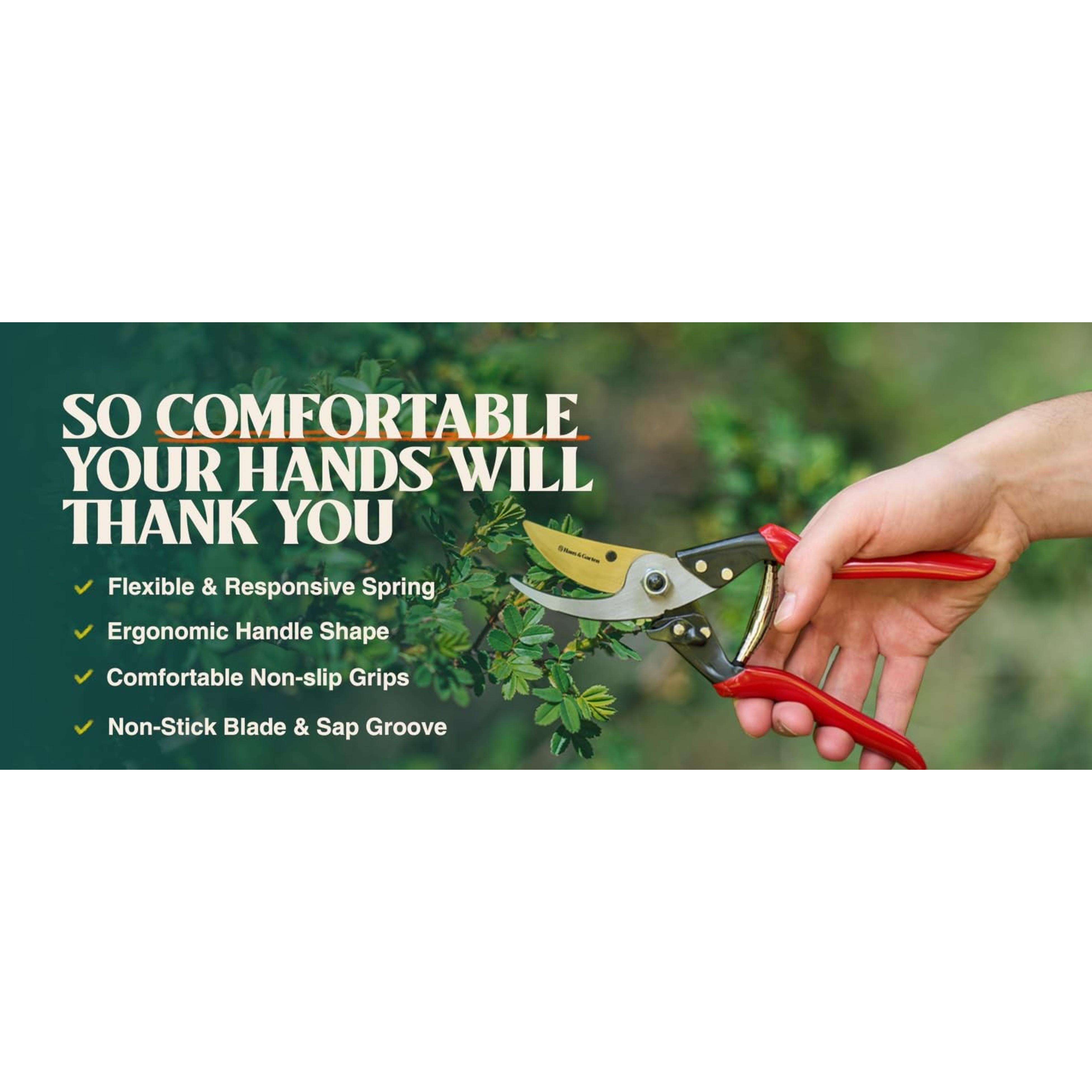 ForgedPRO 8.75" Heavy Duty Professional Titanium Bypass Pruning Shears - Use As Pruners, Garden Shears, Handheld Pruning Shears For Gardening, Clippers, Garden Scissors, Pruner ToolGift