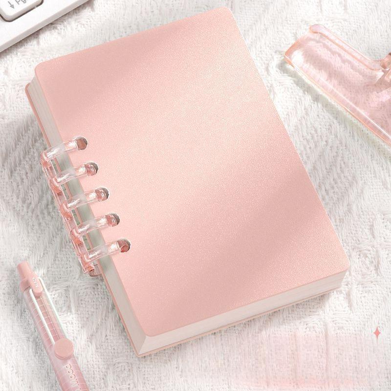 A7 Morandi Solid Color Notebook, 80 Sheets Per Book, Detachable Ring Binder, Replaceable Pages, Compact Pocket Size, Ideal for Notes and Plans