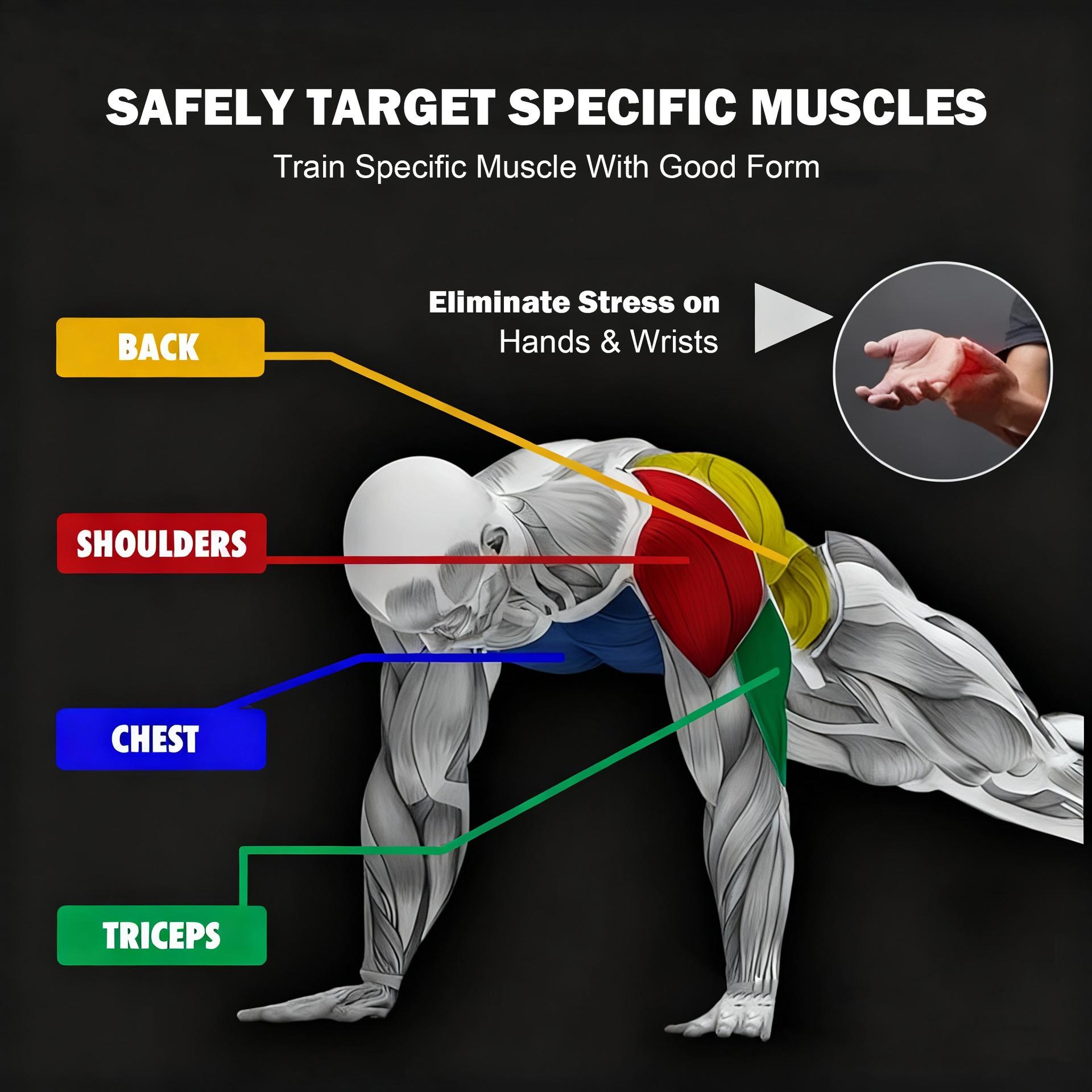 Portable Push Up Board for Core Chest Arms Back Legs Workout, Home Gym Essential