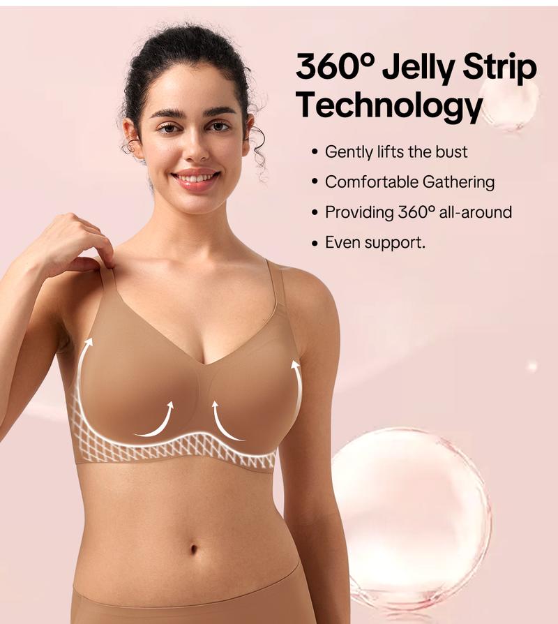 HSIA Tiya CloudSoft Jelly Wireless Comfort Buttery Soft Wire Free Seamless No Underwire Full Coverage Supportive T-shirt Bra Everyday Bra