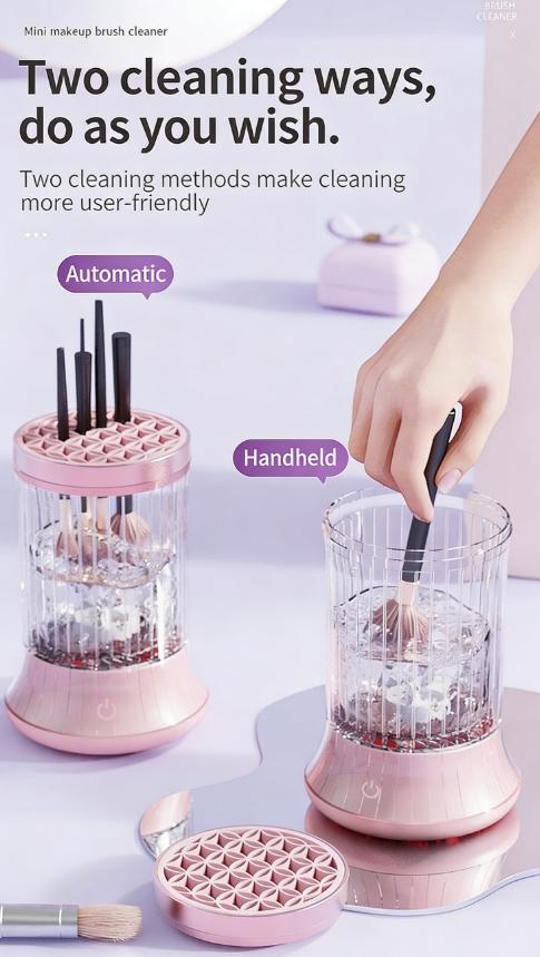 New USB Plug-In Makeup Brush Automatic Cleaner, Electric Lazy Person Quick Dry Cleaning Tool, Essential Beauty Accessory