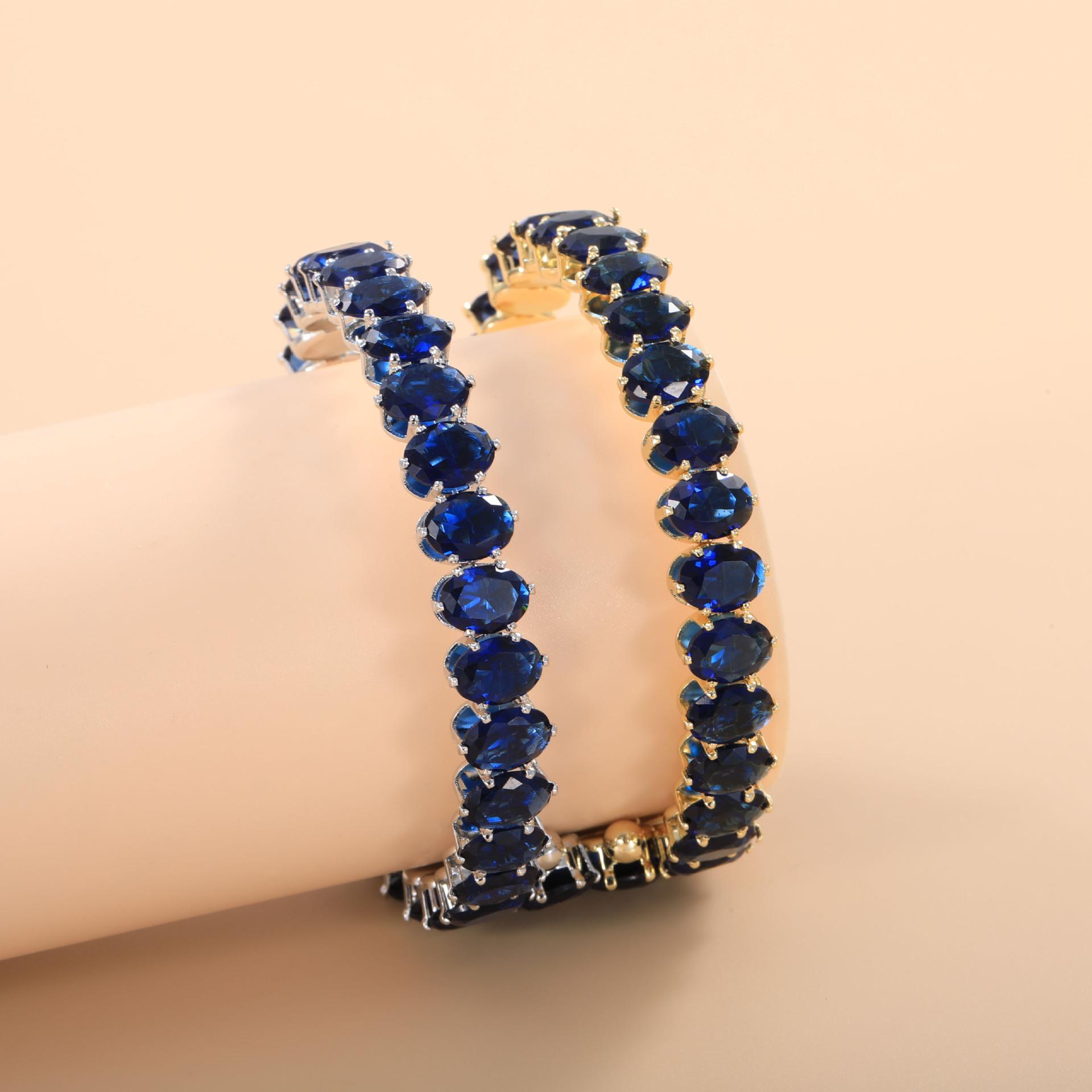 Fashion Copper Alloy Open Cuff Bangle for Women, Luxury Adjustable Iced Out CZ Stretch Bracelet, Elegant High-End Jewelry, Perfect Birthday & Holiday Gift