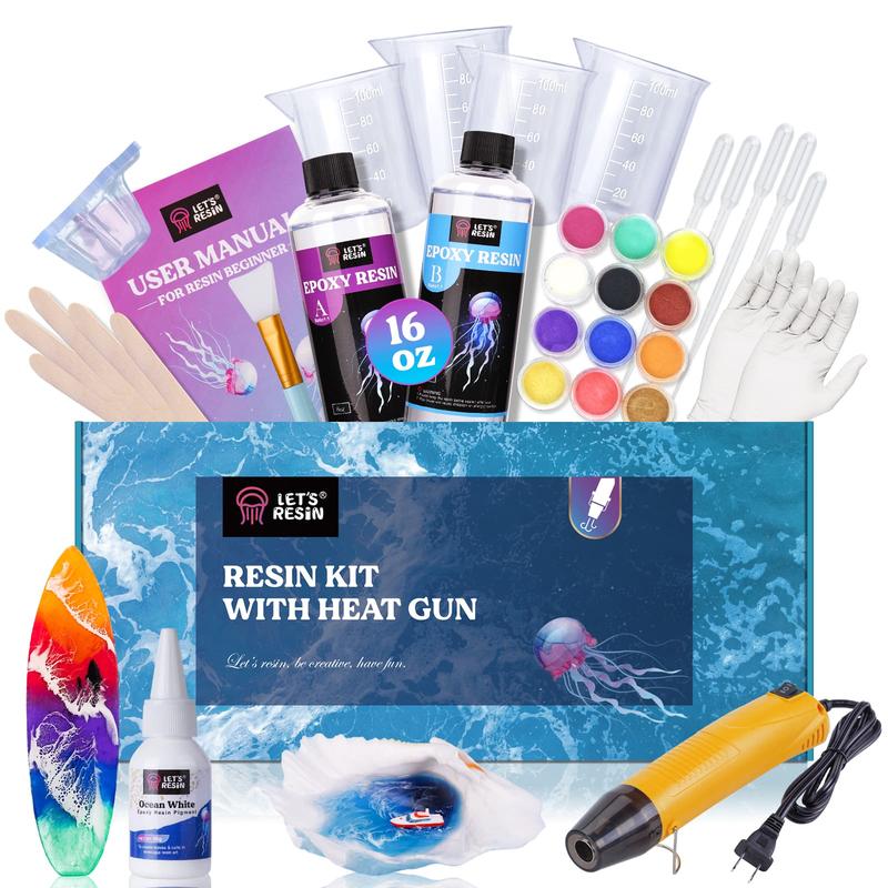 16OZ Resin Molds Silicone Kit Complete Set Bundle with Sphere, Christmas Gifts, Pyramid Molds, Resin Epoxy Starter Kit & Coaster Molds Kit for Beginners, DIY Gift Crafts,Mica Powder - LET’S Resin