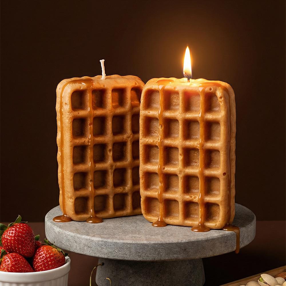 Simulation Waffle Silicone Mold DIY Handmade Creative Multi-purpose Dessert Decoration Decoration Scented Candle Kneading Mold for Handmade Lovers