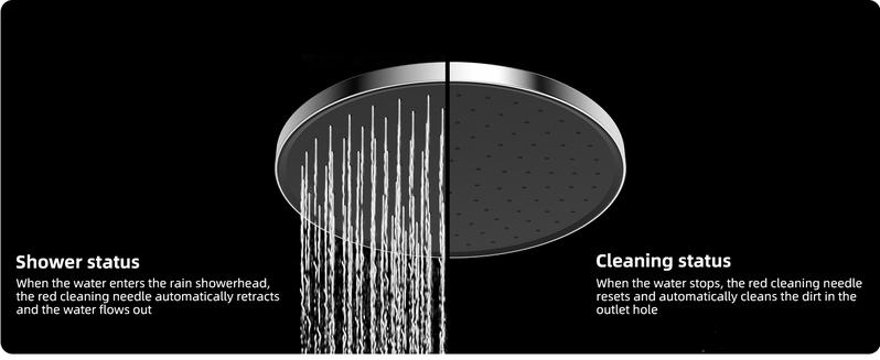 Hibbent Self-cleaning Rain Shower Head, All Metal 16" Shower Head Extension Arm, 10'' High Pressure Rainfall Showerhead, Solid Brass Adjustable Shower Arm Extender, Waterfall fixed Showerheads, Chrome
