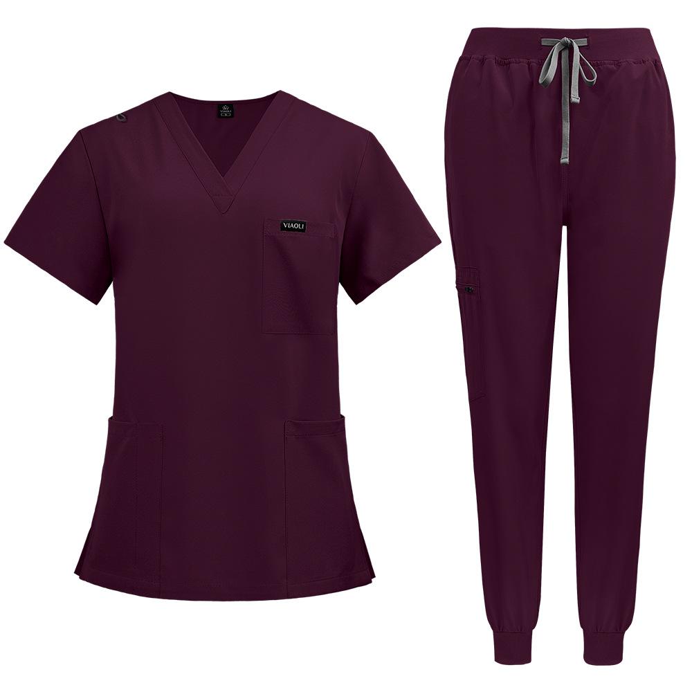 Comfortable Leisure Care Center Daily Practical Work Clothes Set Women Unisex Doctor Hospital Uniform Top Jogger Pants Veterinary Nursing Uniforms