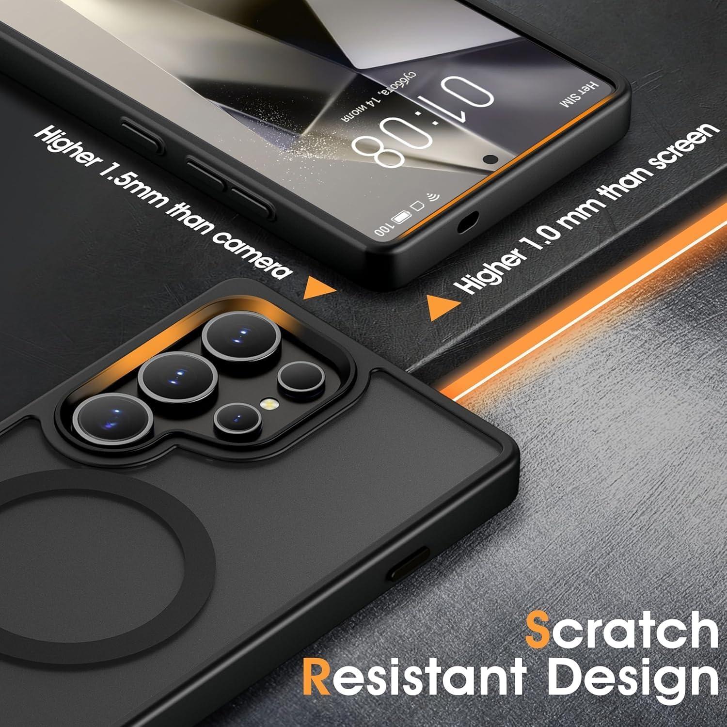 Magnetic for Samsung Galaxy S26 Ultra S25 Ultra S24 Ultra S23 Ultra S22 Ultra S25FE S26 Plus Case Matte, S26 Ultra Phone Case Compatible with MagSafe Frosted Translucent Shockproof Anti-Scratch Slim Fit Case Military Grade Protection (Black)