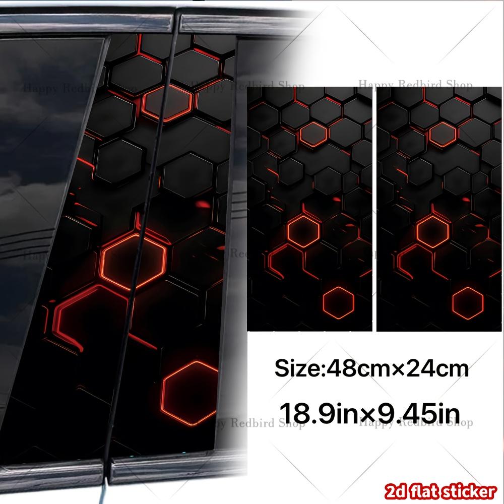 2-piece checkered pattern car sticker, Car decals, suitable for all car models, waterproof, scratch resistant, durable vinyl sticker, used for car door B-bar, self-adhesive and easy to install, space theme
