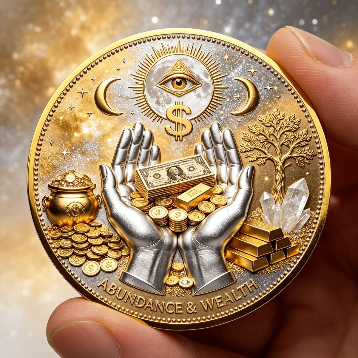 3D Wealth & Prosperity Collectible Coin, All‑Seeing Eye Design, Lucky Charm, Fortune Ornament, Decoration Items 3D Wealth & Prosperity Collectible Coin, All‑Seeing Eye Design, Lucky Charm, Fortune Ornament, Decoration Items
