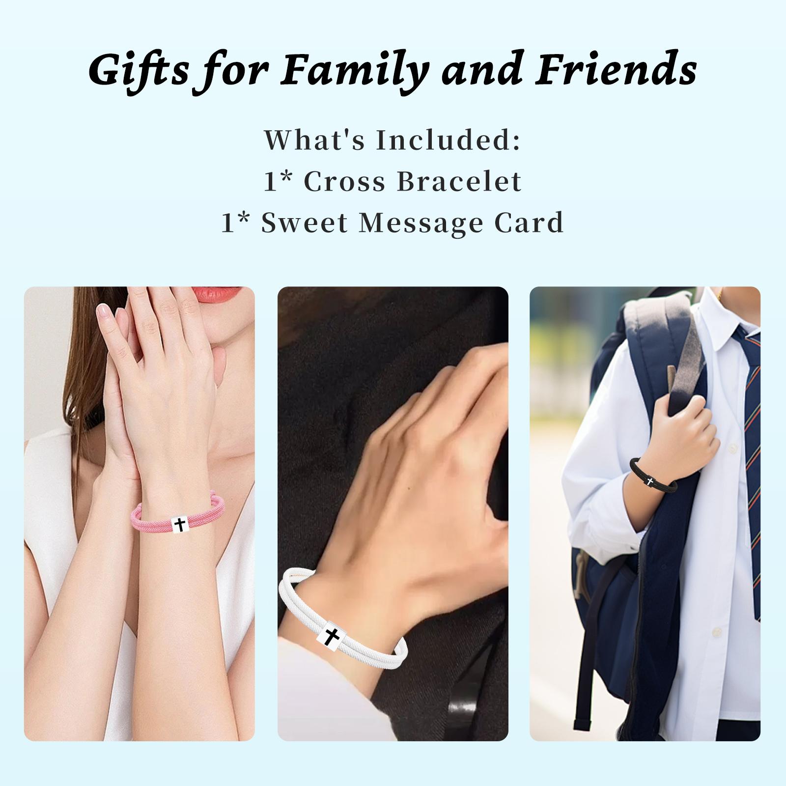 2pcs Adjustable Rope Cross Bracelet Braided Christian Bracelet for Men Women Teen Girls Fashion Jesus Bracelets Christian Baptism Gift 2pcs Adjustable Rope Cross Bracelet Braided Christian Bracelet for Men Women Teen Girls Fashion Jesus Bracelets Christian Baptism Gift