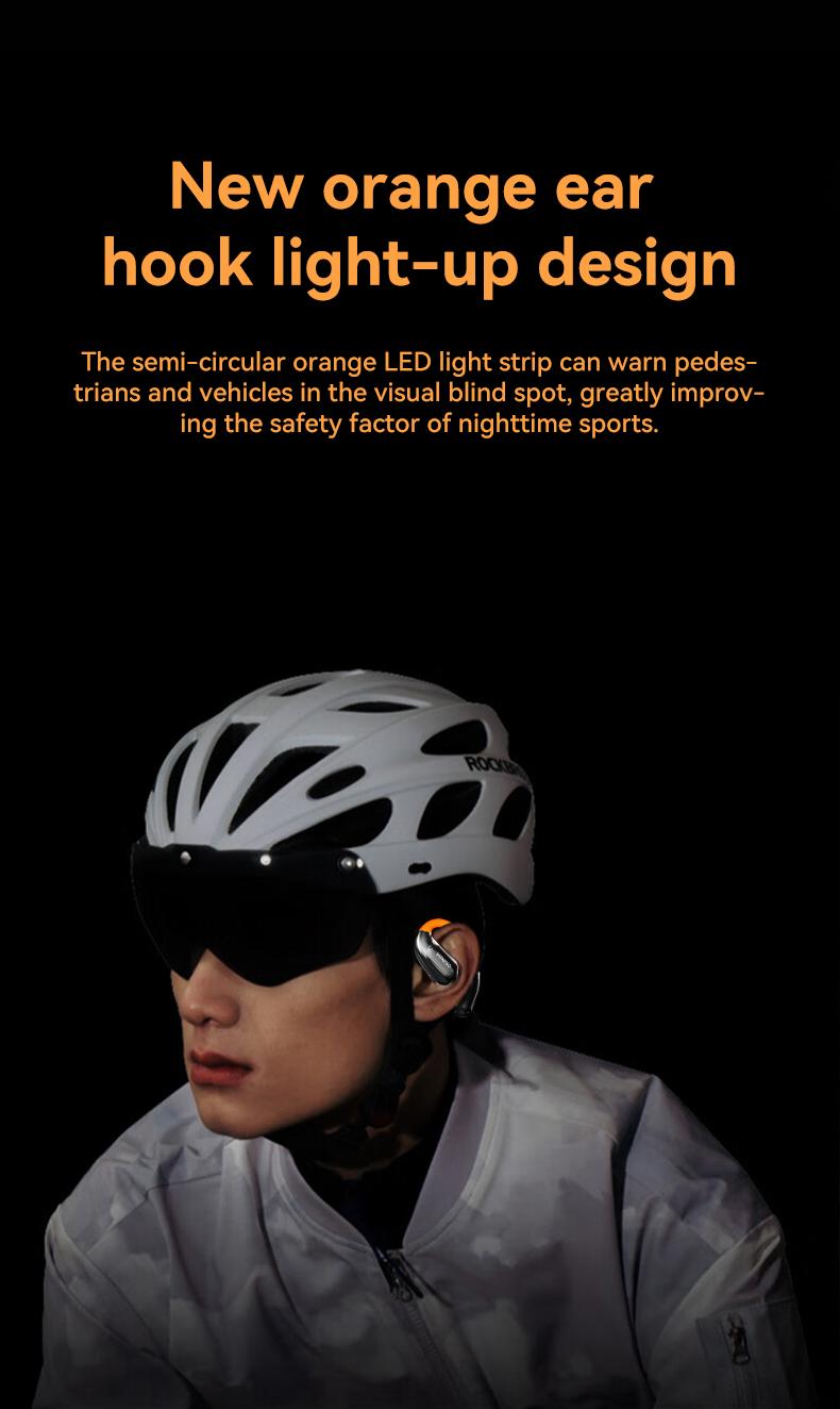 MINISO MS183 Open Ear Luminous Wireless Earbuds with Cool Light 360° Rote HIFI Sound Quality Sports Bluetooth Headphones OWS Earbuds IPX5 Waterproof With microphone Earphones