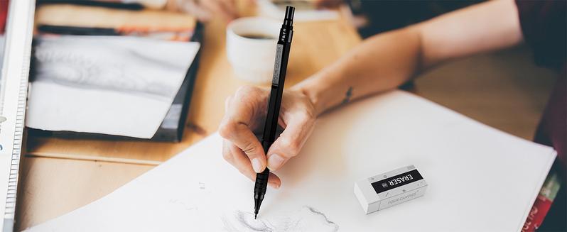 Weighted Pencil !!!Four Candies  Metal Mechanical Pencils Set with Case, For Writing Drafting, Drawing, Sketching, 0.5mm & 0.7 mm Artist Pencil with 8 Tubes  HB Lead Refills, 3 Erasers,9 Eraser Refills, Suitable for School and Office art Creation.