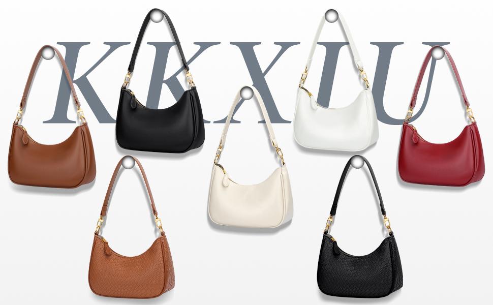 KKXIU Shoulder Bag for Women Cute Hobo Purses and PU Handbags Retro Clutch Underarm Purse