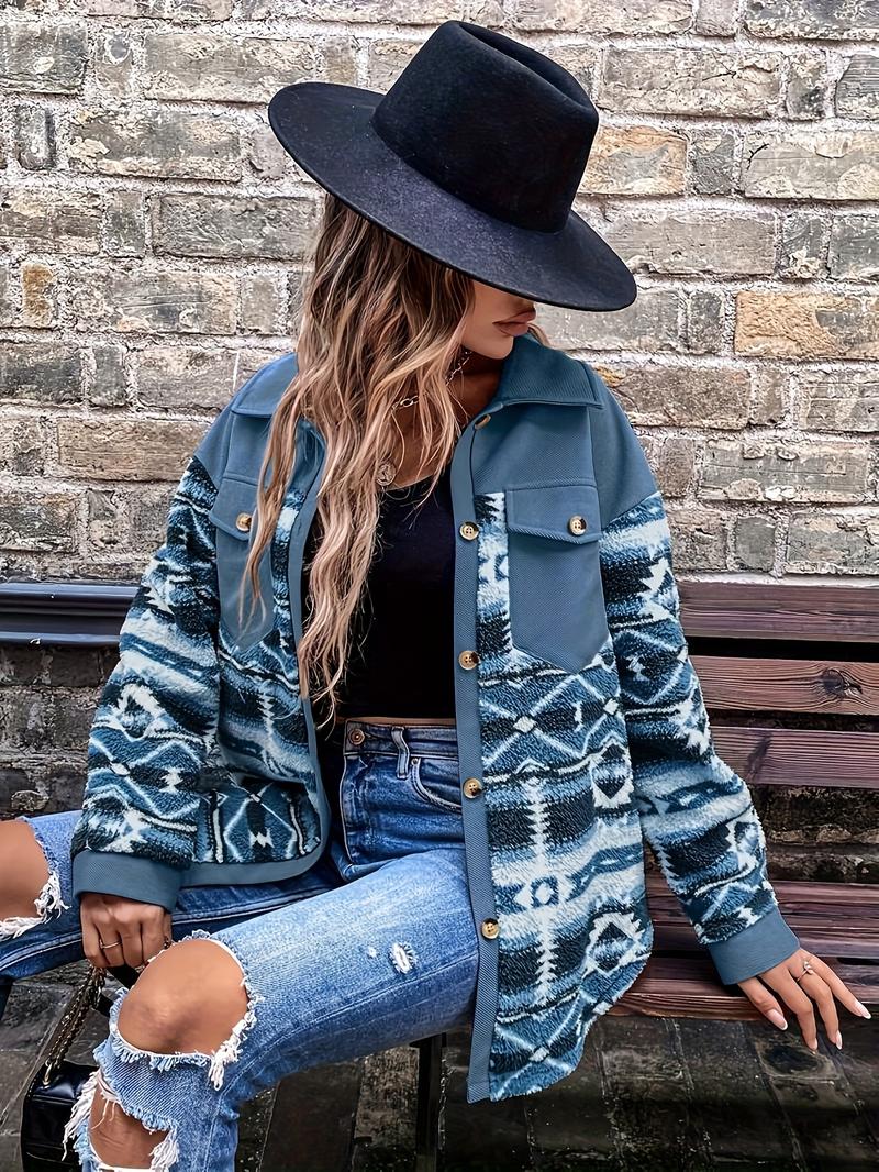 Autumn Winter New Fashion Women's Ethnic Style Plush Casual Coat Jackets, Woven Moderate Thick Fabric, Fitted Spring & Fall Outerwear