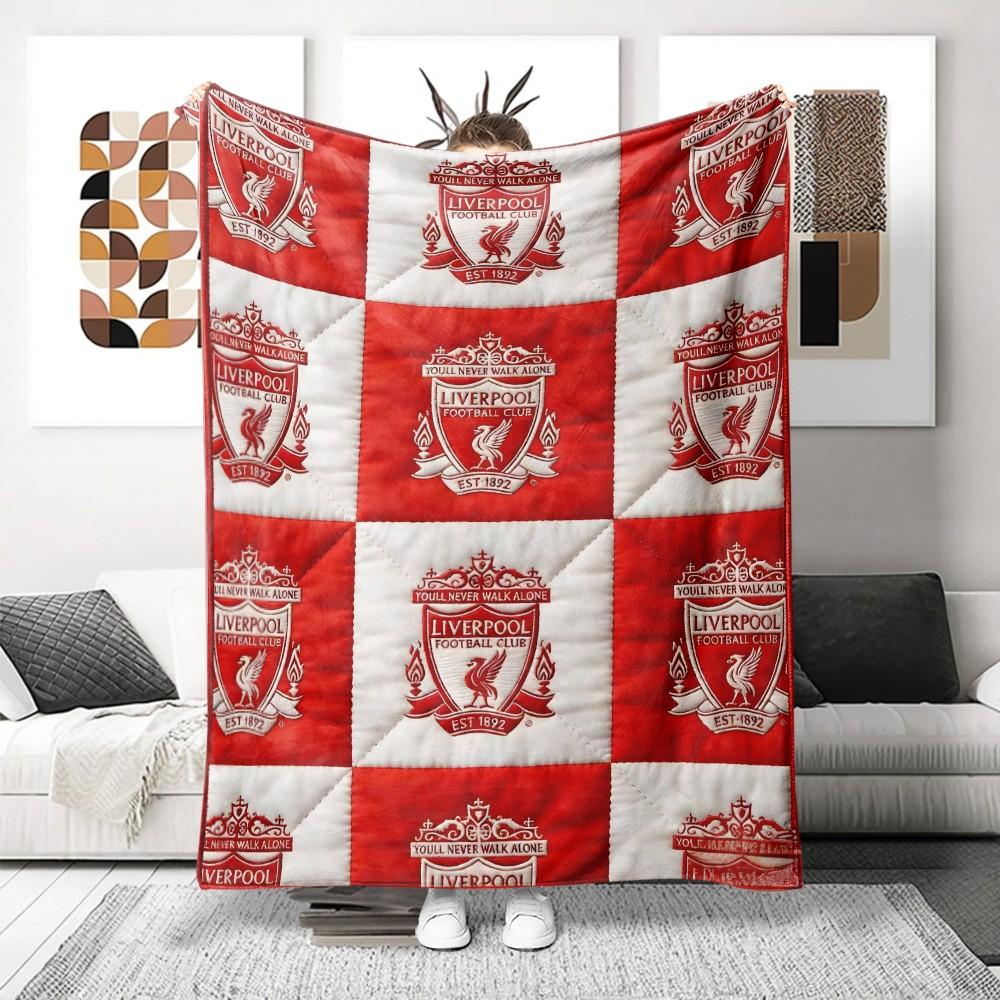 Liverpool Football Club Classic Team Logo Print Blanket, Holiday Gift Trend, Living Room Nap Area, Army Fan Favorite, Flannel Coverlet