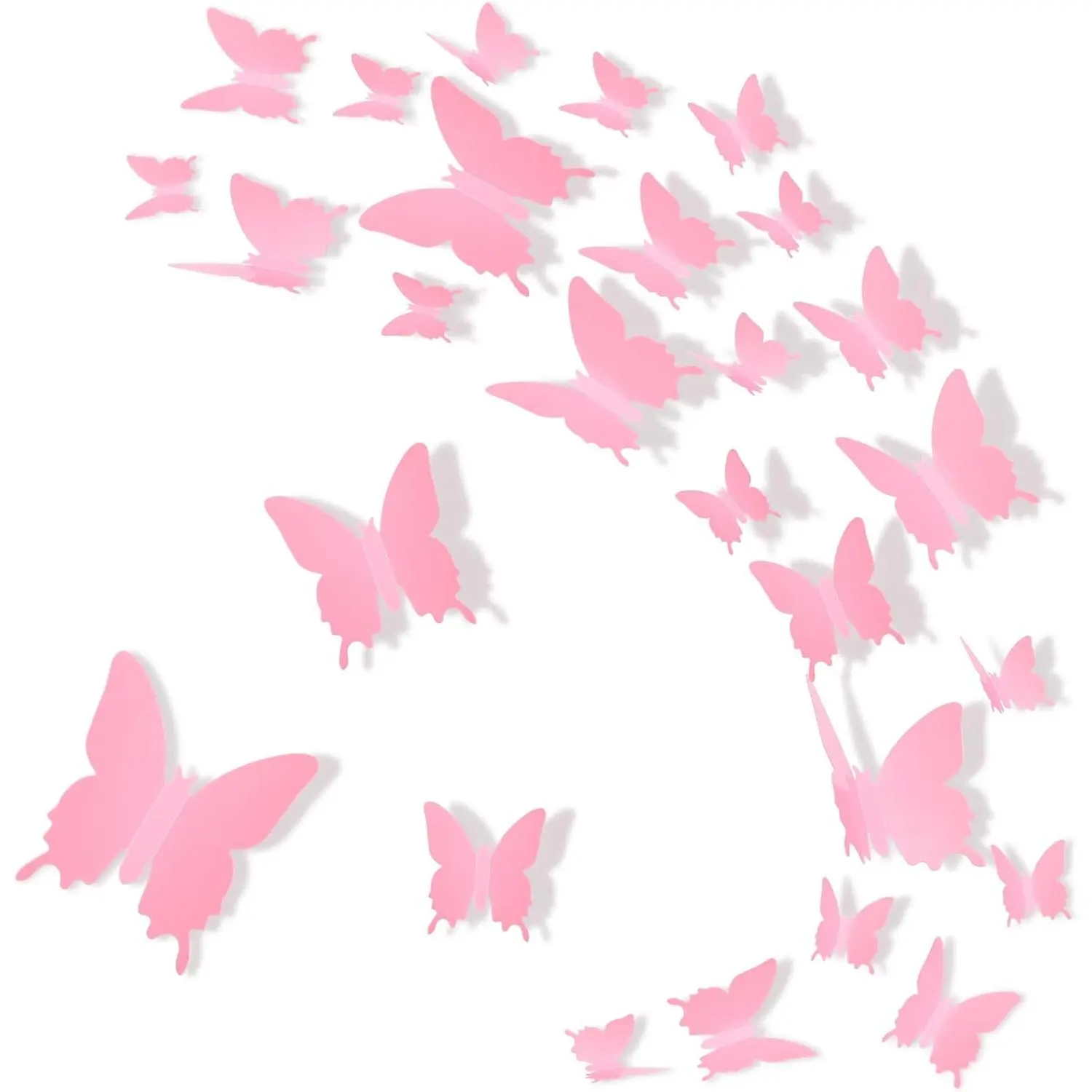 48 count Butterfly Wall Decor DIY  Mirror Butterfly Stickers Removable  Crafts for Birthday Party Bedroom School Bathroom Living Room Decor()