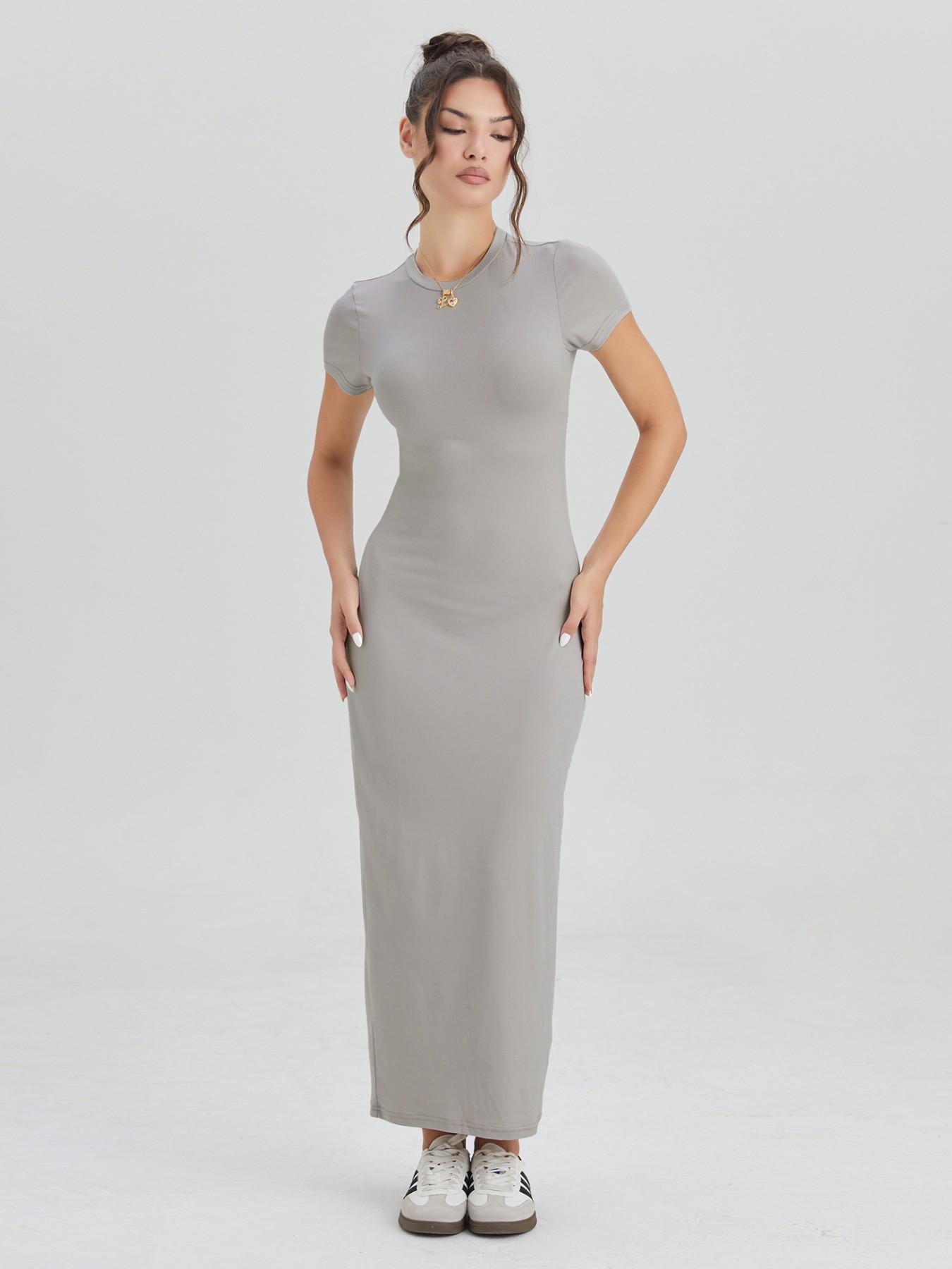 Women's Casual Basic Slim Fit Solid Summer Dress, Round Neck, Comfortable Soft Fabric for All Seasons, Ideal for Daily Wear and Outdoor Activities #TikTokMadeMeBuyIt #CasualChic
