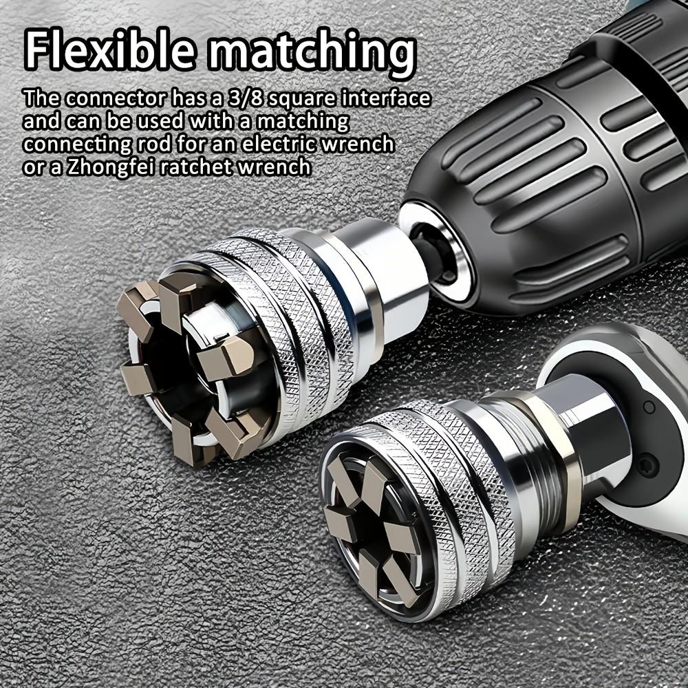 Adjustable Socket Wrench Set, Multifunctional Anti-slip & Durable Adapter, Car Repair Mechanical Tool Set, High Precision Manual Tool