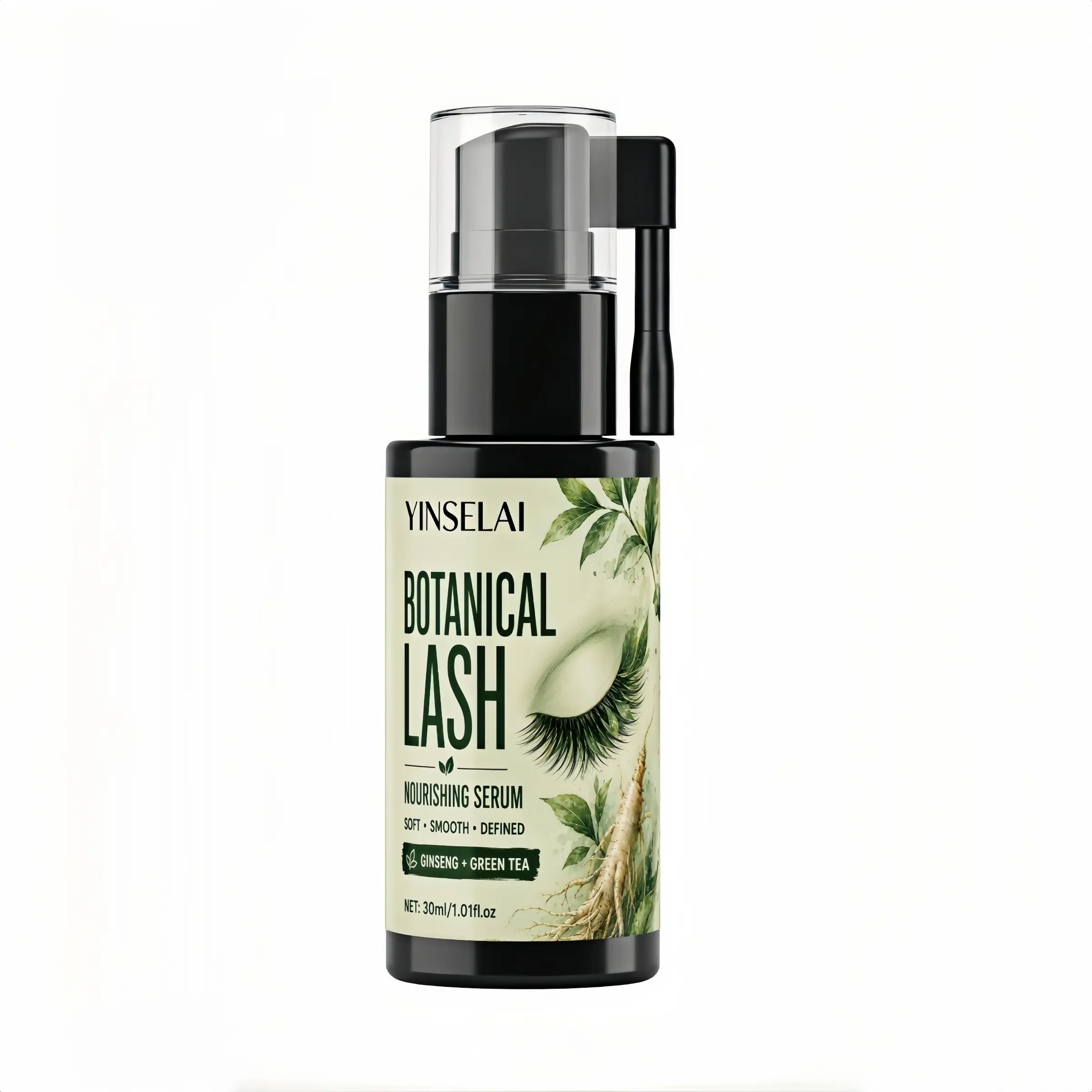 Plant-Based Lash Care Solution, Ginseng Tea Lash Thickening Serum, Nourishes Weak Lashes, Natural Long and Bright Lashes, Longer Looking Lashes, Daily Use