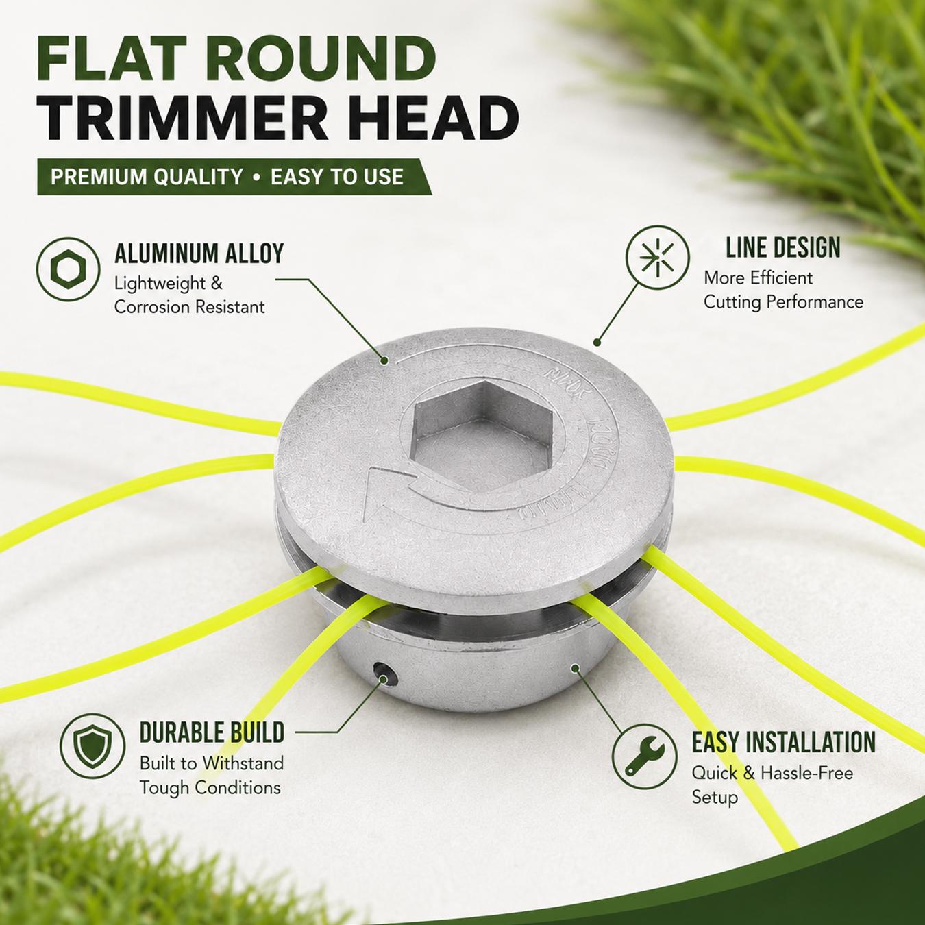 Trimmer Headss Grass, Universal Aluminium Weed Eater Heads with Four Lines, for most lawn mowers, practical and compact, with low vibration and good wear,Weed Eater Heads Trimmer Heads Replacement for Grass Cutter Accessories,Grass Brush Cutter Accessory