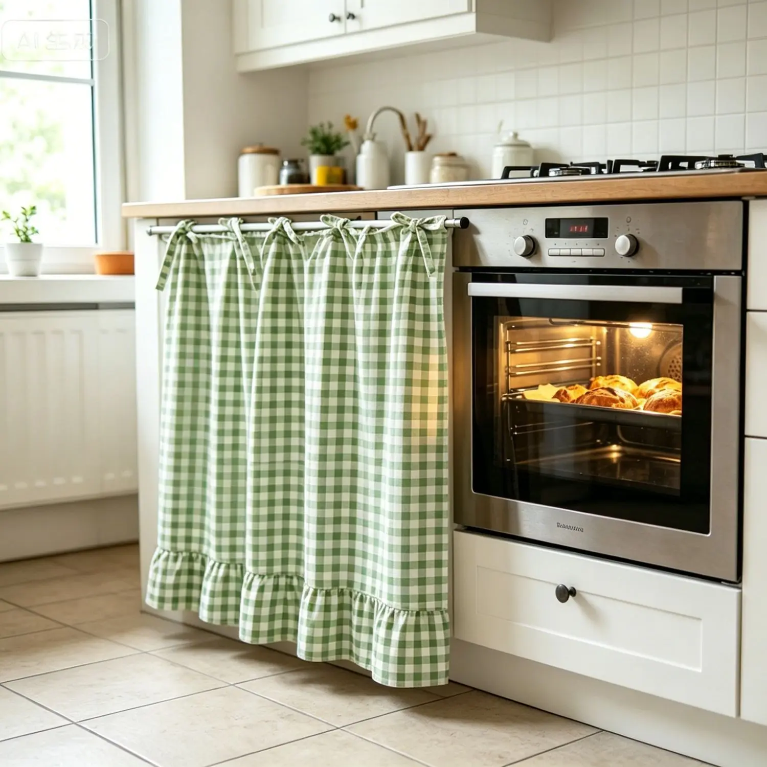 Cotton Linen Half Curtain, Kitchen Privacy Curtain, No Drilling Cabinet Curtain, Home Short Curtain, Divider Curtain, Multiple Colors Available