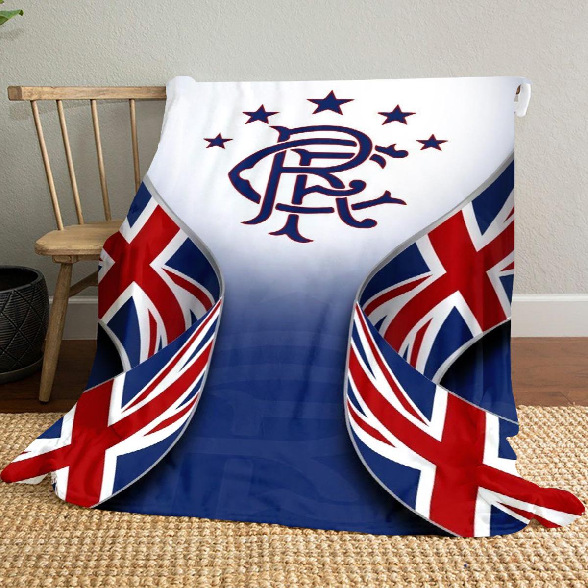 Union Jack Rangers printed cute cartoon plush blanket suitable for all seasons, soft and comfortable sofa mattress, office outdoor blanket, camping travel home blanket, Black Friday Christmas holiday gift C898