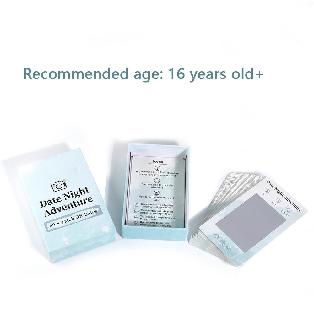 40 Fun Date Night Adventure Scratch-Off Card Game Idea, Fun Party Game Cards, Casual Dating Adventure, Perfect for Gatherings Couple,Romantic Wedding Anniversary Couple Gifts for Him, Her, Men, Boyfriend, Girlfriend, Bride, Husband, Wife, Couples Gifts fo