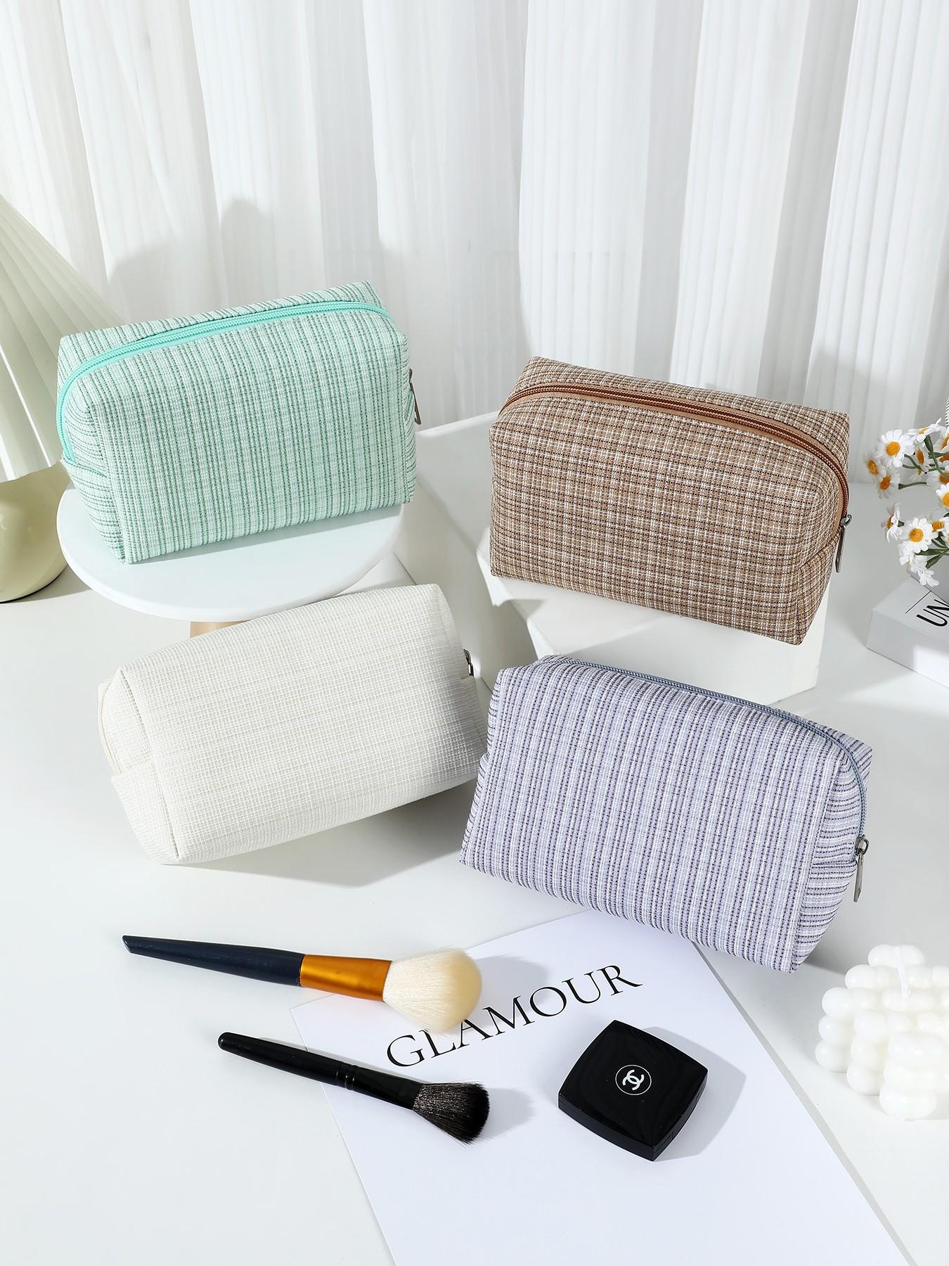 Elegant Portable Makeup Bag, Classic Material, Matte Finish, Zippered Travel Cosmetic Case, Lightweight Toiletry Pouch, Essential Gift for Women