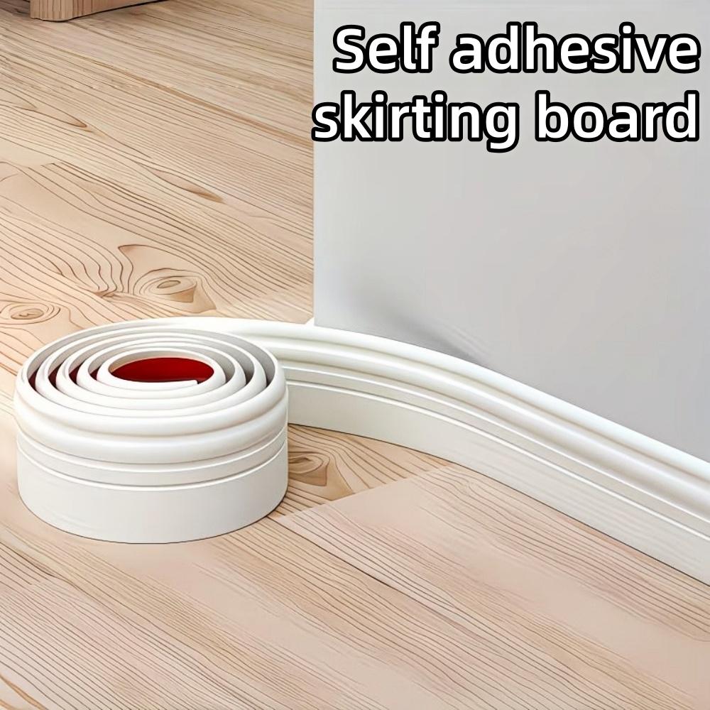 1 Roll 2m/78.74 Inch Self-adhesive Skirting Board, Flexible Edges Decorative Strip, Easy To Install, Self-adhesive Floor Edges Strip Substrate, Suitable for Home Decoration