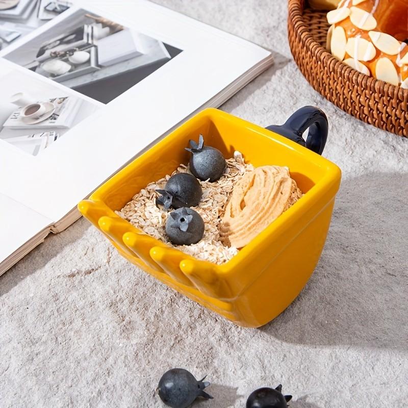 170ML Ceramic Excavator Coffee Cup, Unique Excavator Head Design, Suitable for Milk, Coffee, Tea, Oatmeal, Perfect Gift for Boyfriend