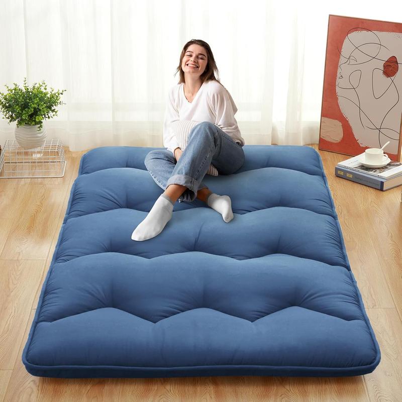 Japanese Futon Mattress, Twin/Full/Queen Size Foldable Japanese Style Floor Mattress Roll Up, Tatami Mat, Camping Mattress Pad Japanese Futon Mattress, Twin/Full/Queen Size Foldable Japanese Style Floor Mattress Roll Up, Tatami Mat, Camping Mattress Pad