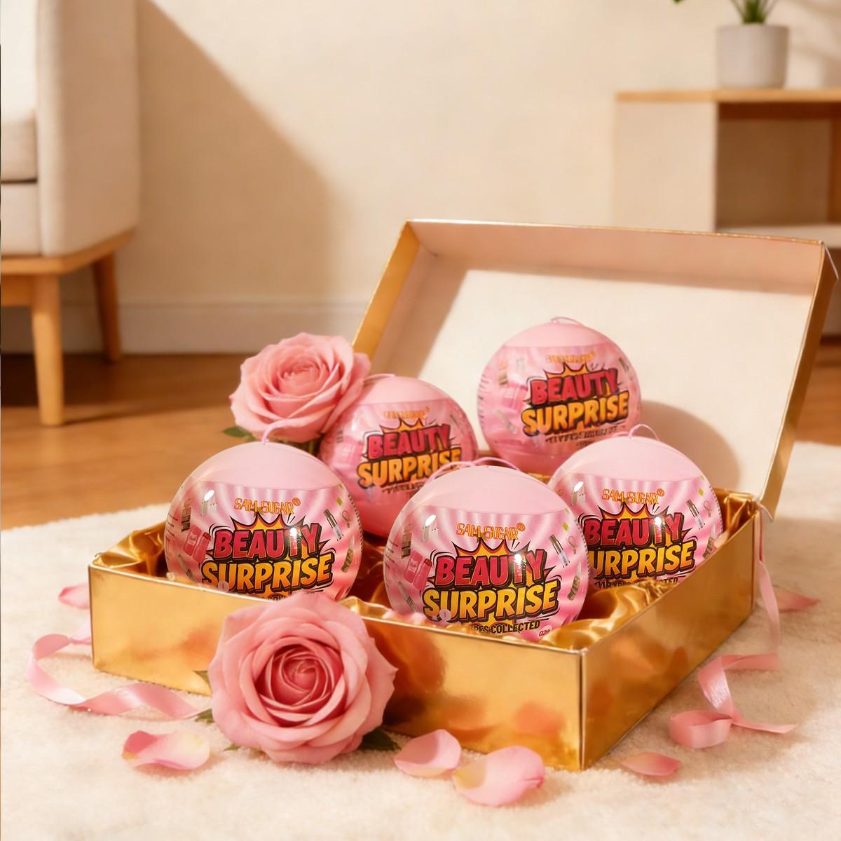 Valentine's Day Makeup Ball Set, Multi-Function Festive Beauty Kit, Perfect Gift, No Alcohol or Aerosol, Not Flammable Liquid