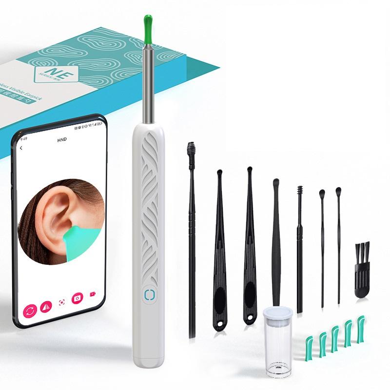 Earwax Removal Tool Kit with Camera, Portable 360° Wide-Angle Ear Cleaner, Waterproof Endoscope, Type-C Charging, Fits iPhone & Android, Earwax Cleaning Kit