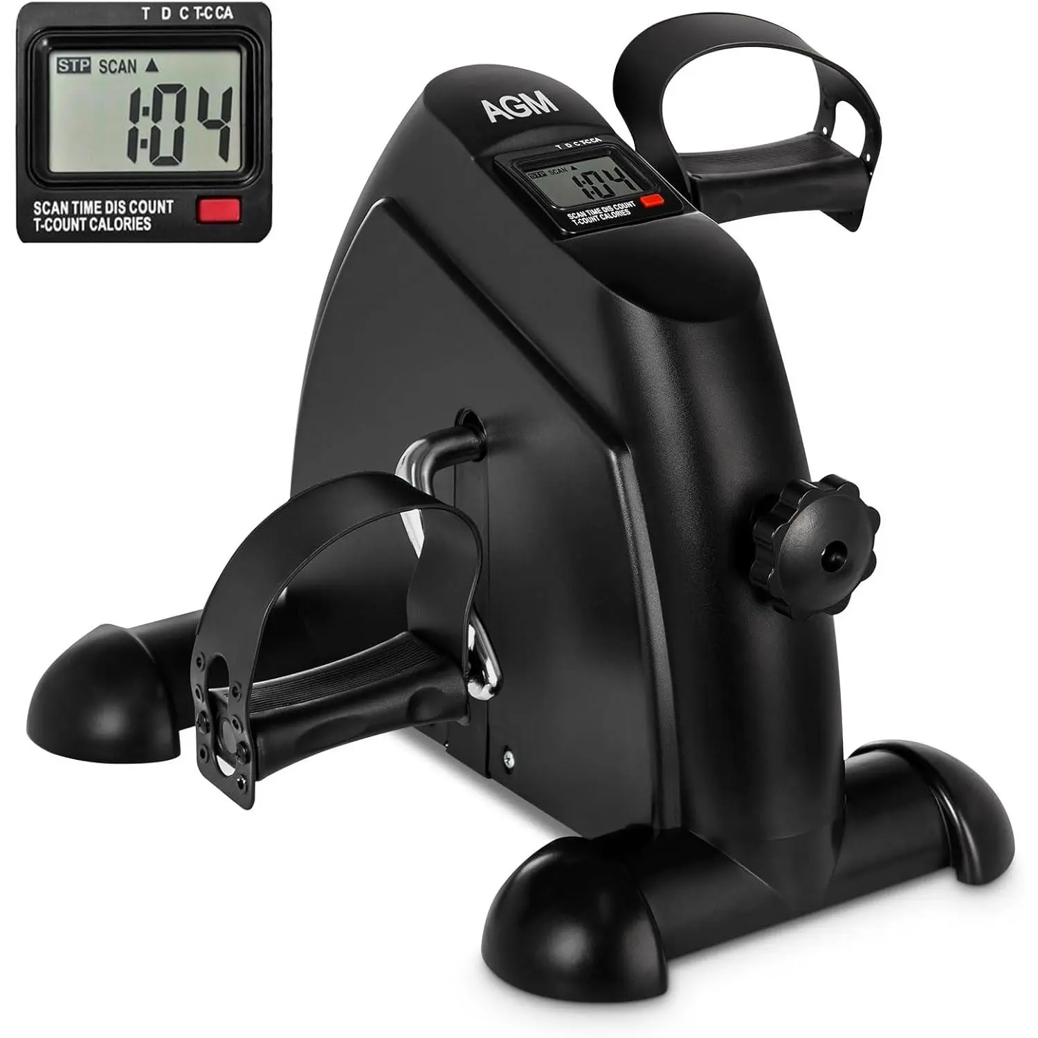Mini Exercise Bike, Under Desk Bike Pedal Exerciser Foot Cycle Arm & Leg Pedal Exerciser with LCD Screen Displays