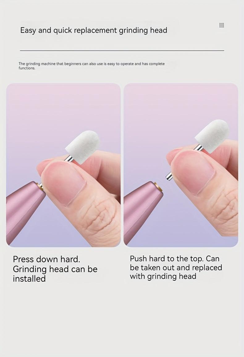 New Nail Drill Machine USB Rechargeable Portable Lightweight Compact Electric Nail File, Nail Trimmer File, Nail Grinding Tool, Manicure Pedicure Tool for Smooth Nails, Easy to Use at Home or Salon