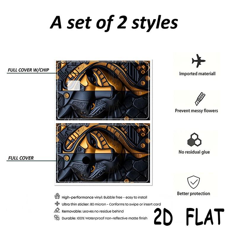 Credit Card Stickers 2 Pack, Ultra-Thin Waterproof Scratch-Resistant, Customizable Bank Card Decals, Durable, Adult Use, Perfect Holiday Gift