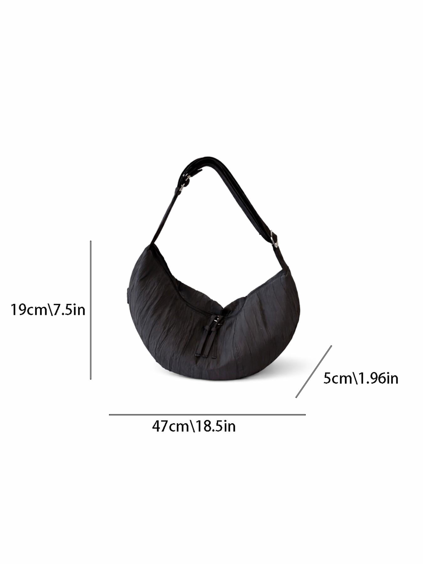 Women’s Crescent Hobo Bag, Large Capacity Shoulder Crossbody Bag, Ruched Cloud Underarm Purse, Casual Commuter Tote Handbag
